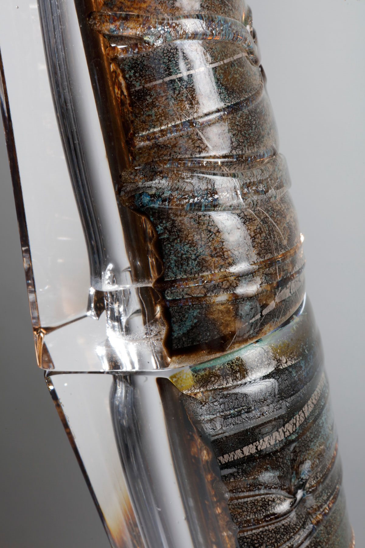 Birch Tower. Glass Sculpture. Photography Credit, Simon Bruntne