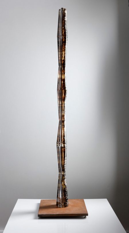Birch Tower. Glass Sculpture. Photography Credit, Simon Bruntne