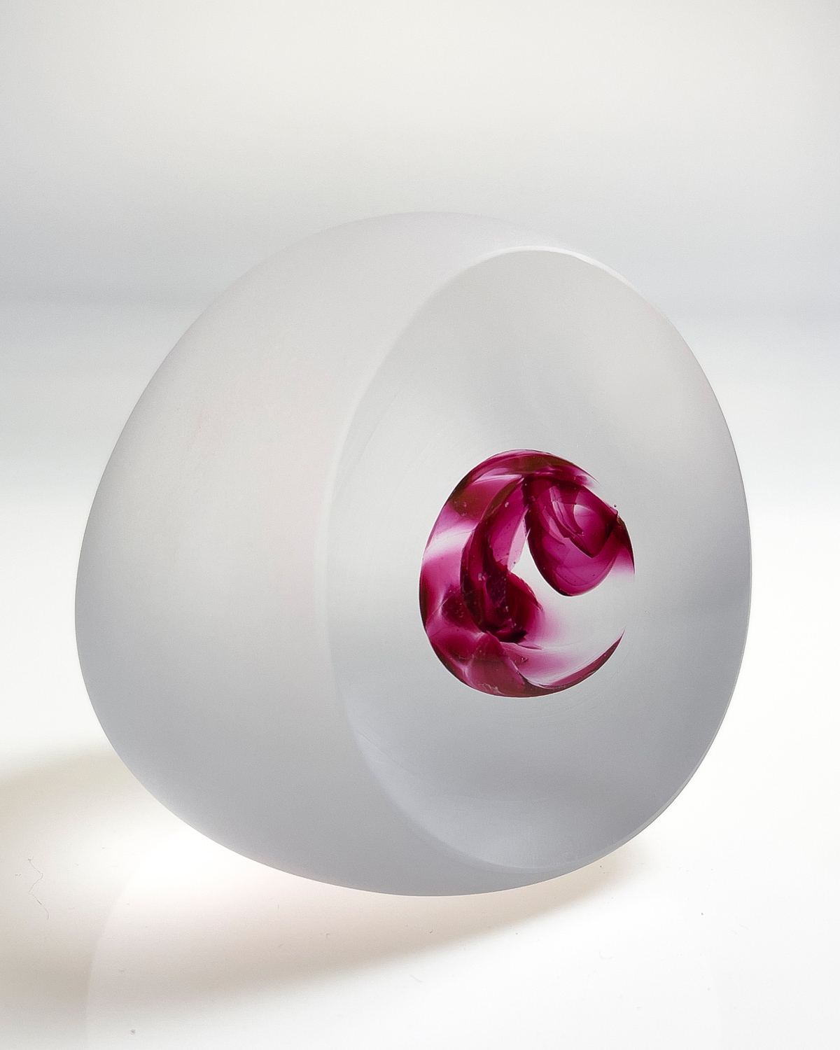 Bespoke handmade art glass paperweight ornament - gold ruby right